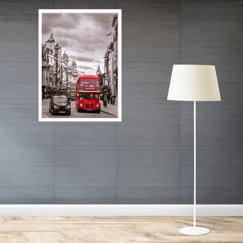 Quadro Decorativo Londres Bonde Vermelho - 70x50 cm