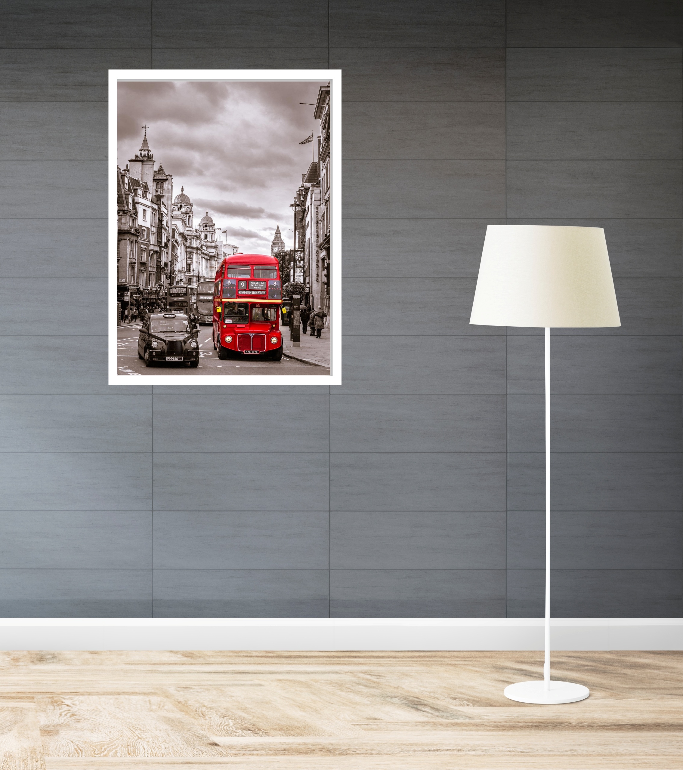 Quadro Decorativo Londres Bonde Vermelho - 70x50 cm