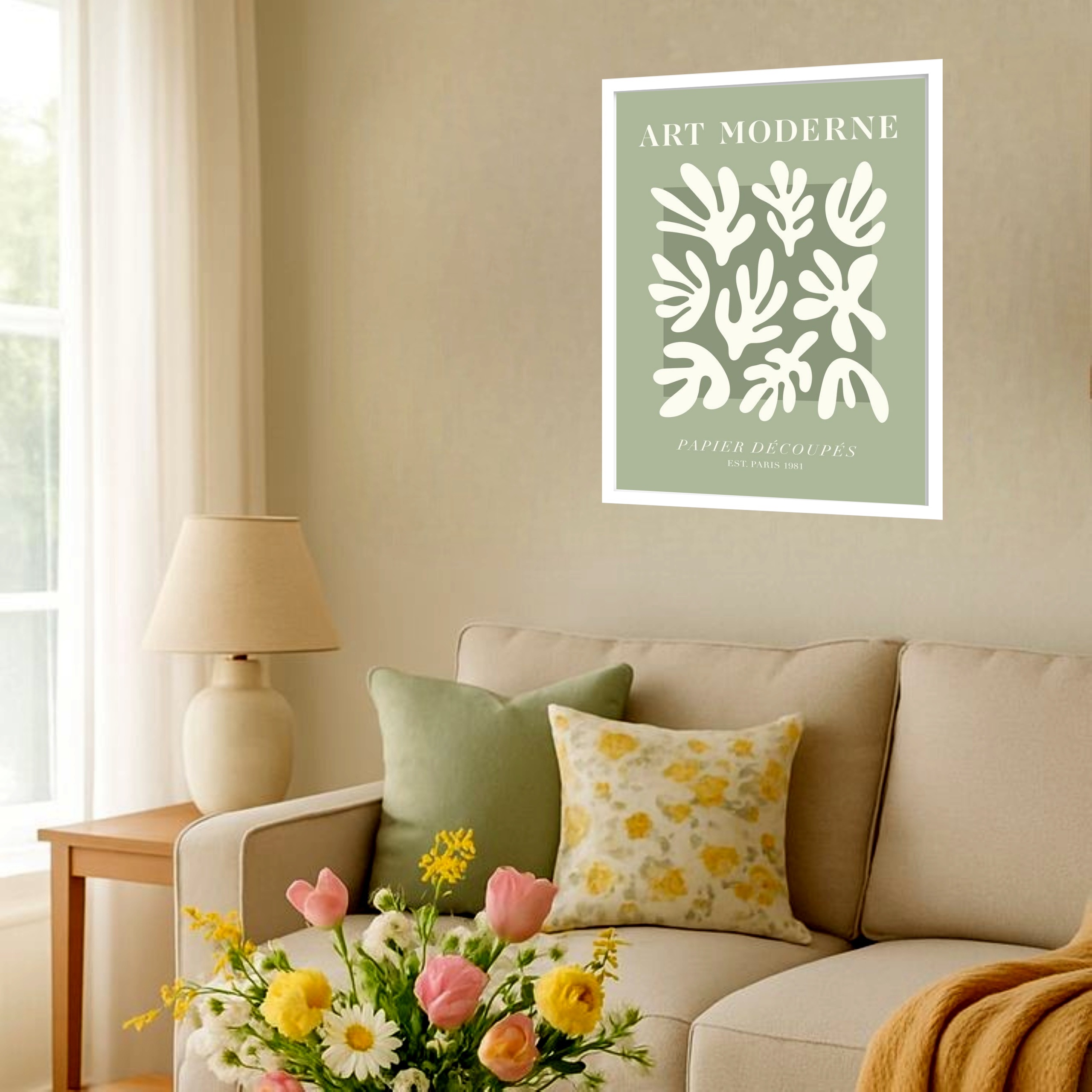 Quadro Decorativo Matisse Art Moderne Verde - 70x50 cm