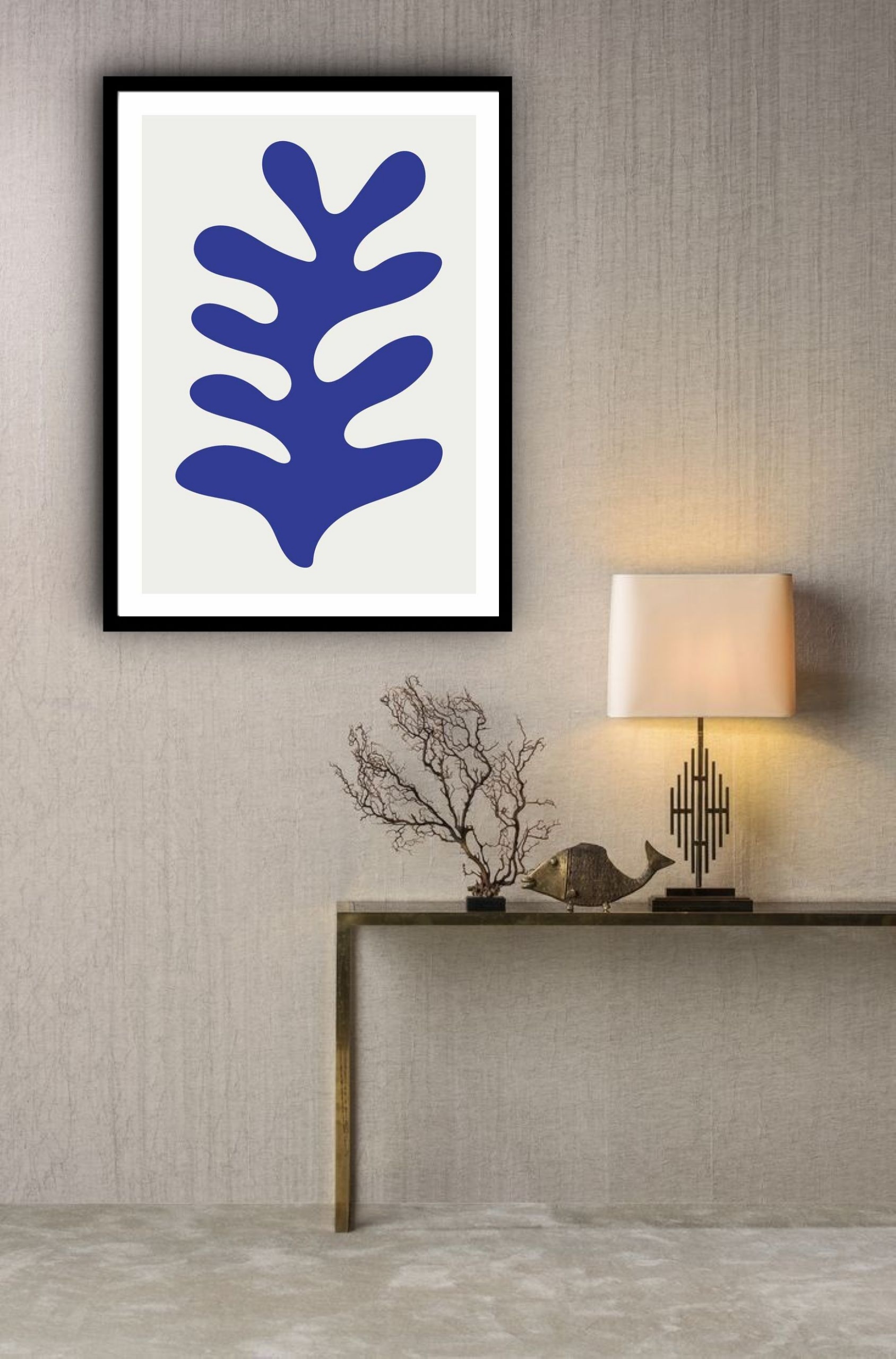 Quadro Decorativo Matisse Azul Coral - 70x50 cm