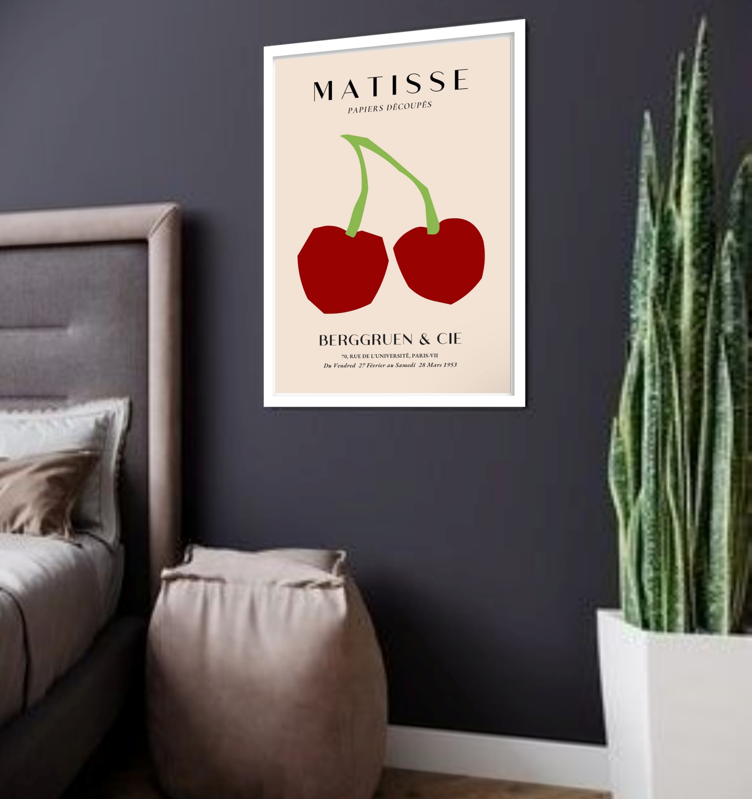 Quadro Decorativo Matisse Cerejas - 70x50 cm