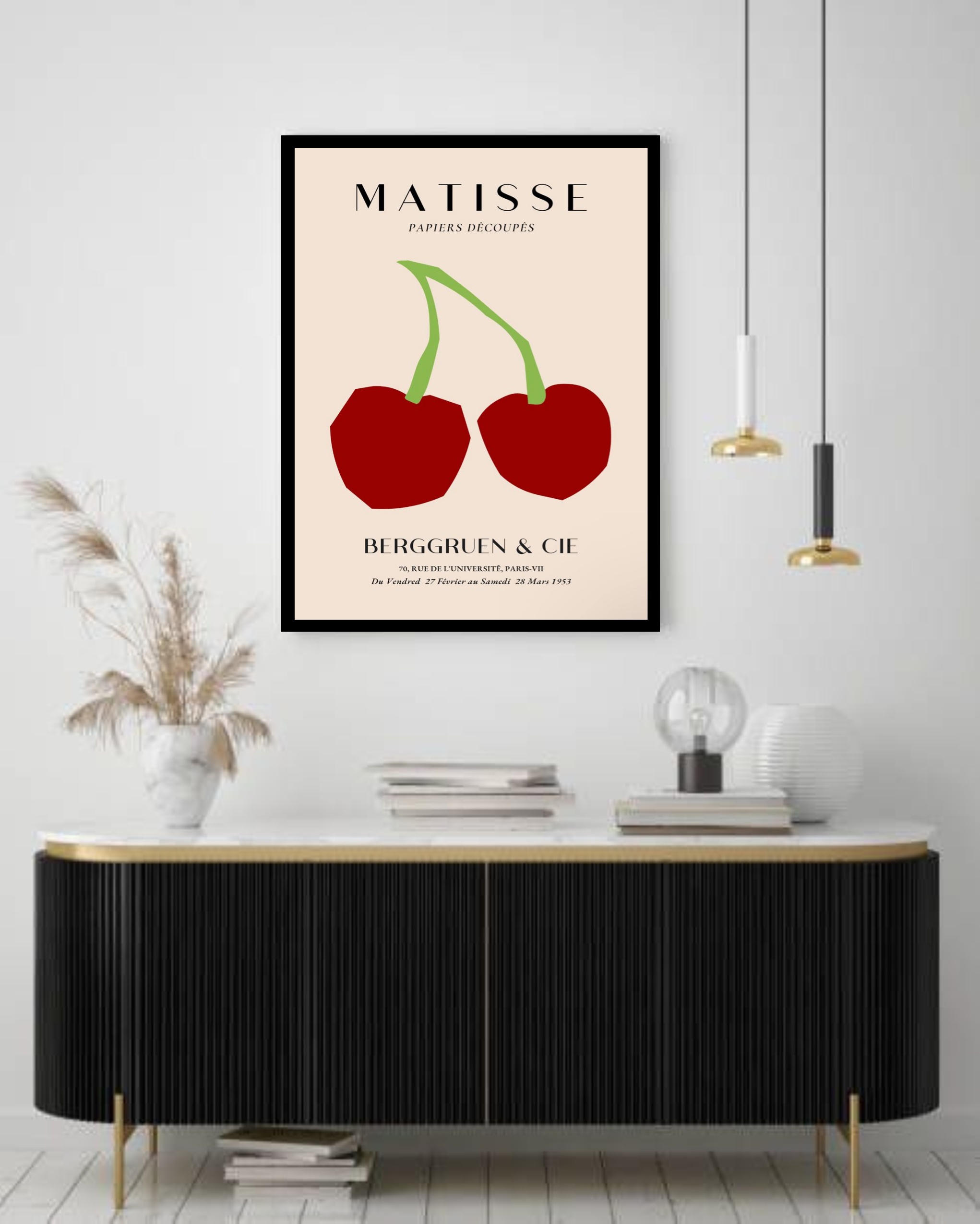 Quadro Decorativo Matisse Cerejas - 70x50 cm