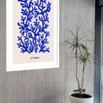 Quadro Decorativo Matisse Coral Azul Bege - 70x50 cm