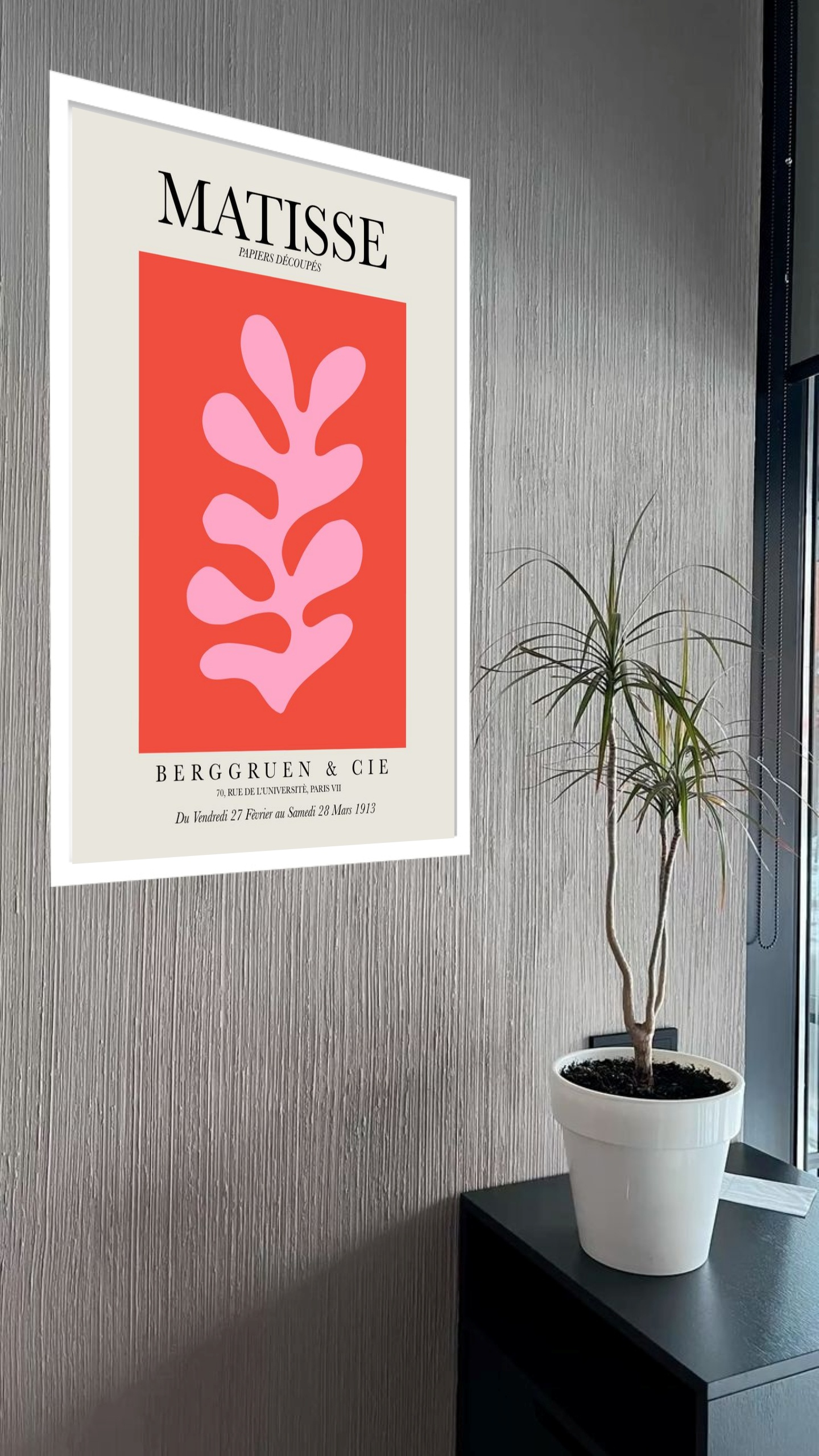 Quadro Decorativo Matisse Coral Floral - 70x50 cm