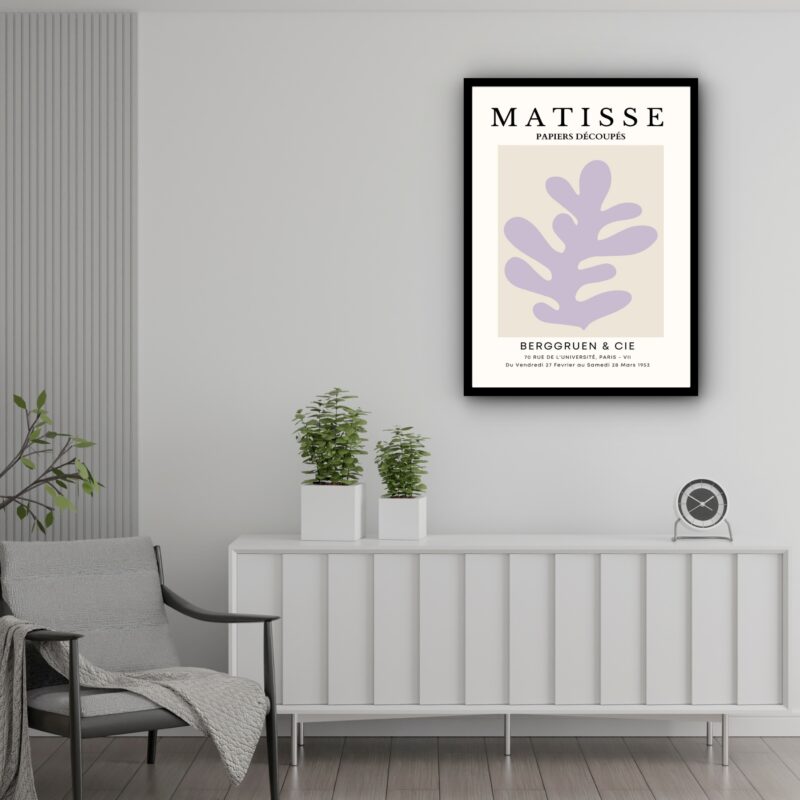 Quadro Decorativo Matisse Coral Lilás - 70x50 cm