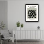 Quadro Decorativo Matisse Coral Preto e Verde - 70x50 cm