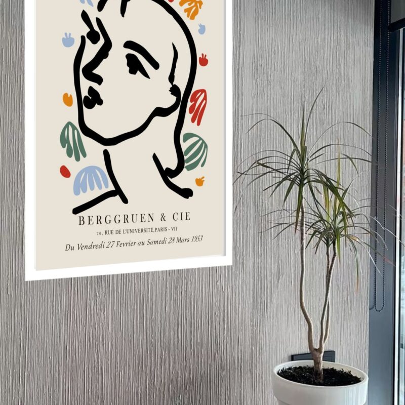 Quadro Decorativo Matisse Face Mulher - 70x50 cm