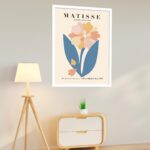 Quadro Decorativo Matisse Flor Folha Azul - 70x50 cm