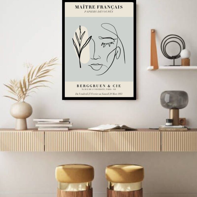 Quadro Decorativo Matisse Mulher e Planta - 70x50 cm