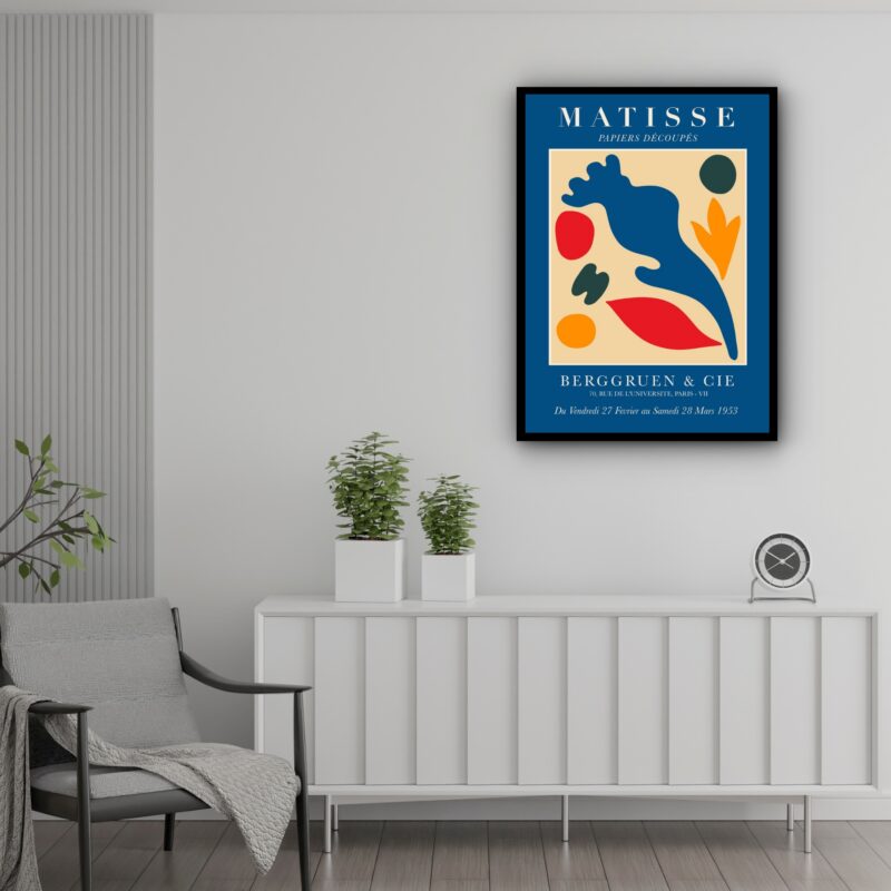Quadro Decorativo Matisse Papiers Découpés Azul - 70x50 cm