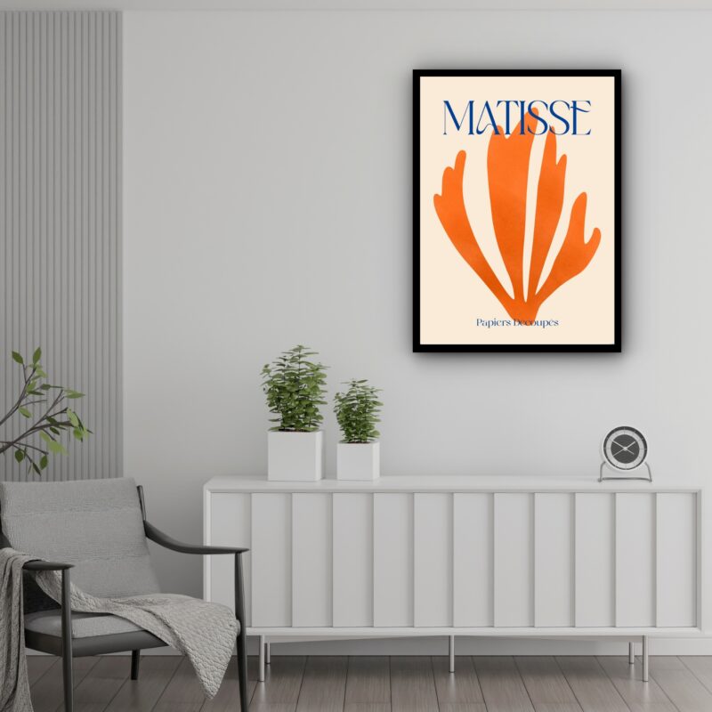 Quadro Decorativo Matisse Papiers Découpés Orange - 70x50cm