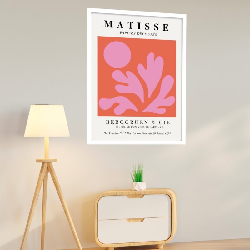Quadro Decorativo Matisse Rosa Laranja - 70x50 cm