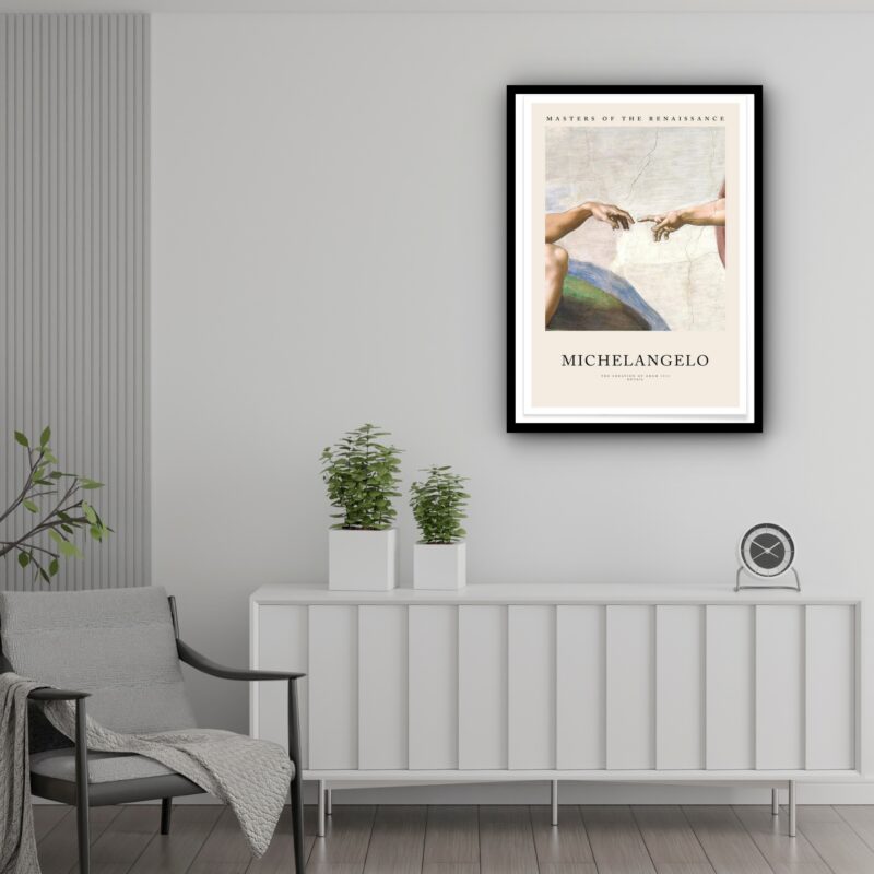 Quadro Decorativo Michelangelo Criação Mundo - 70x50 cm