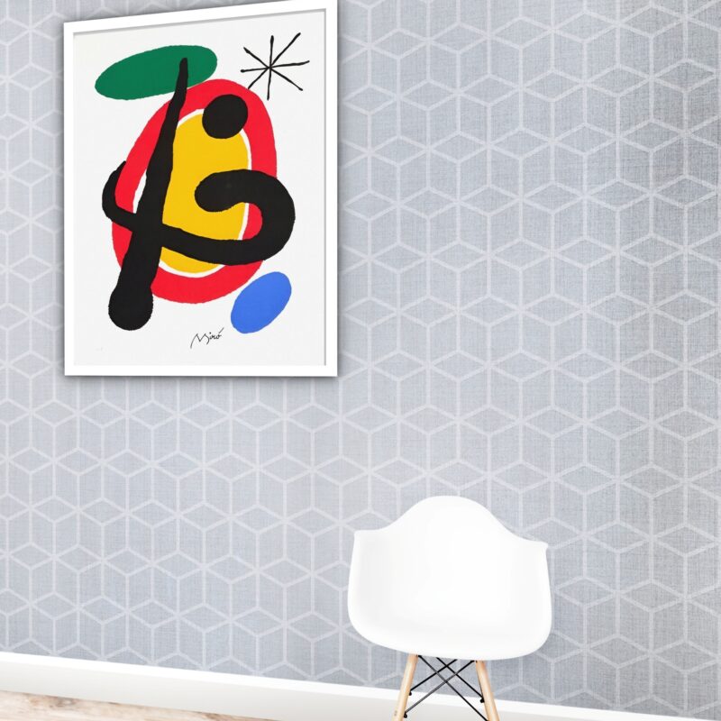 Quadro Decorativo Miró Plated Signed Lithograph - 70x50 cm
