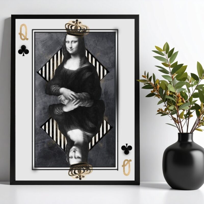 Quadro Decorativo Monalisa Carta De Baralho