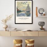 Quadro Decorativo Monet Barcos - 70x50 cm