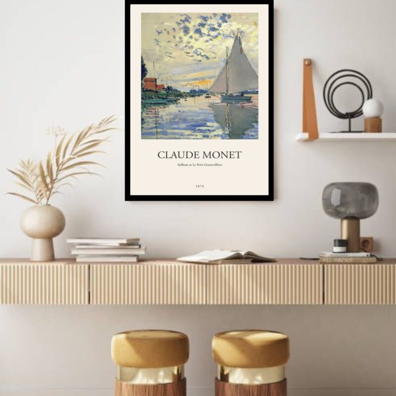 Quadro Decorativo Monet Barcos - 70x50 cm