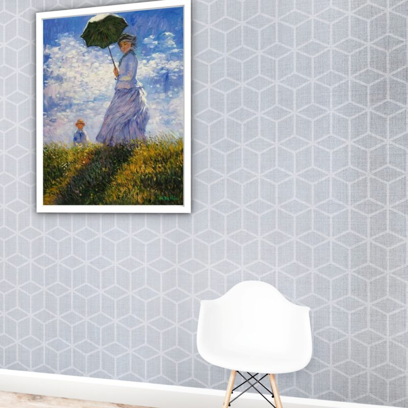 Quadro Decorativo Monet Mulher Sombrinha - 70x50 cm
