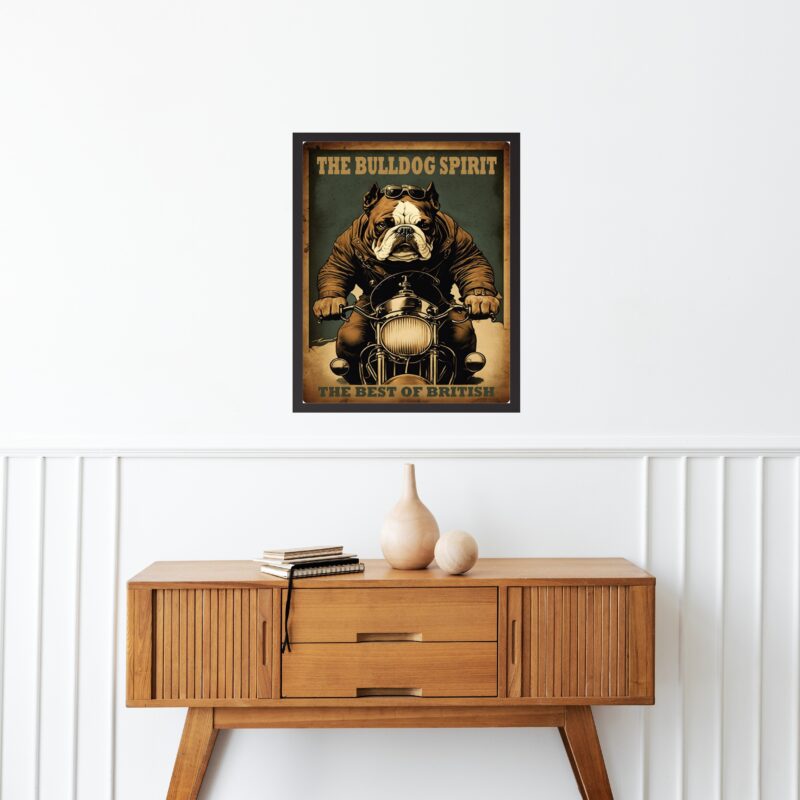 Quadro Decorativo Motociclista Bulldog