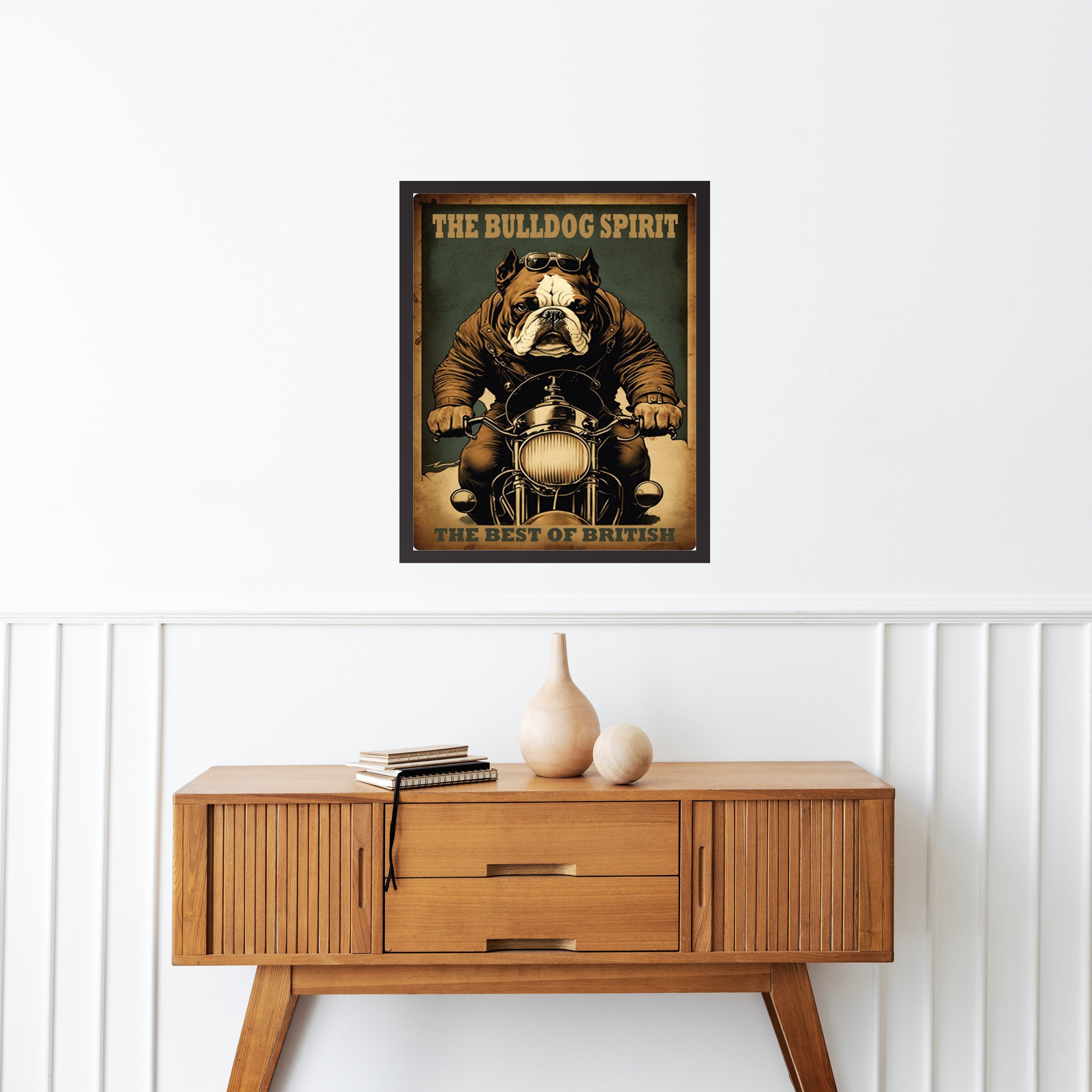 Quadro Decorativo Motociclista Bulldog