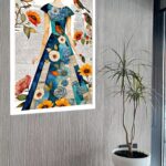 Quadro Decorativo Mulher Pássaros - 70x50 cm