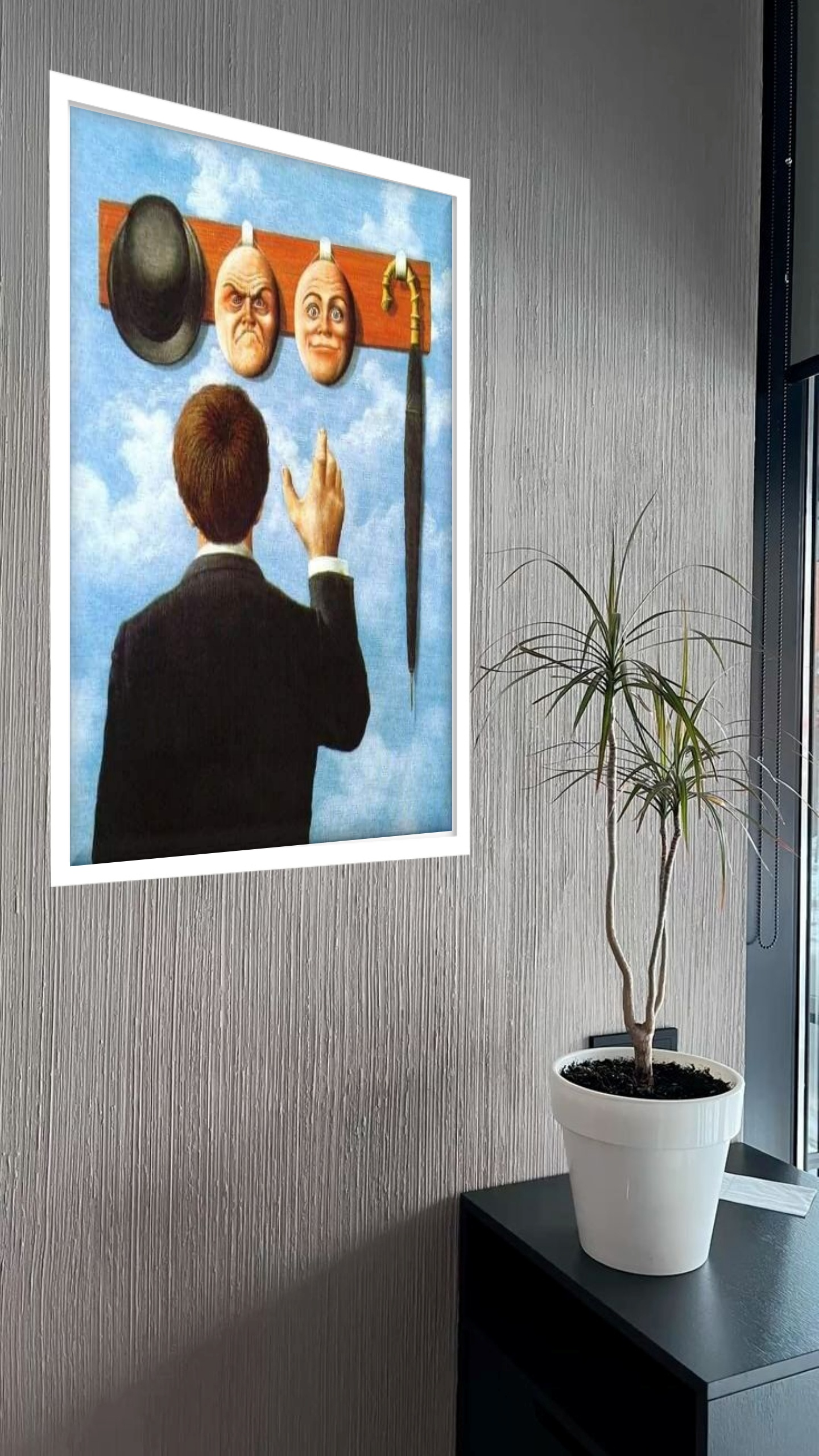 Quadro Decorativo Obra René Magritte Faces - 70x50 cm