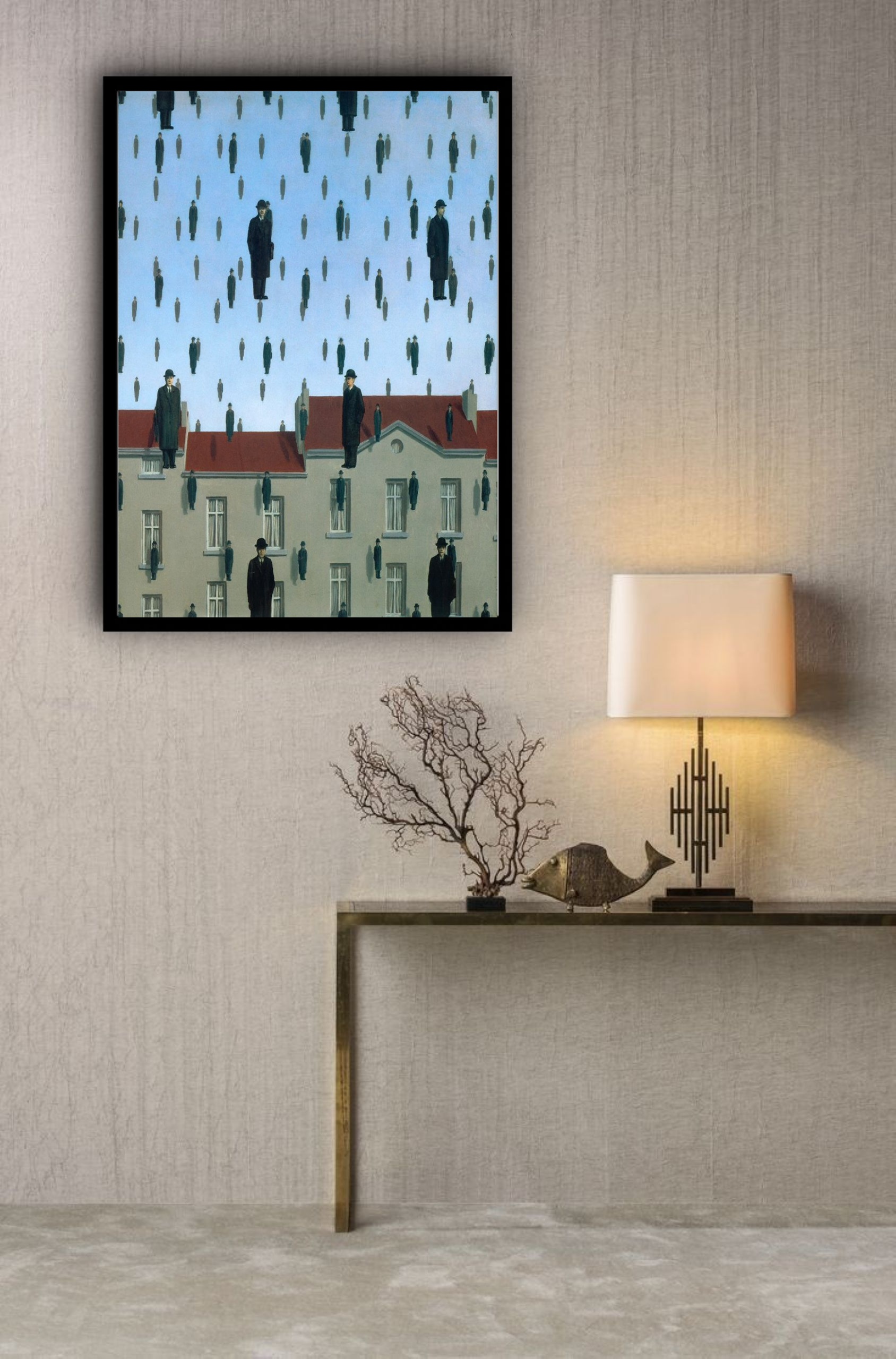 Quadro Decorativo René Magritte Golconda 1953 - 70x50 cm