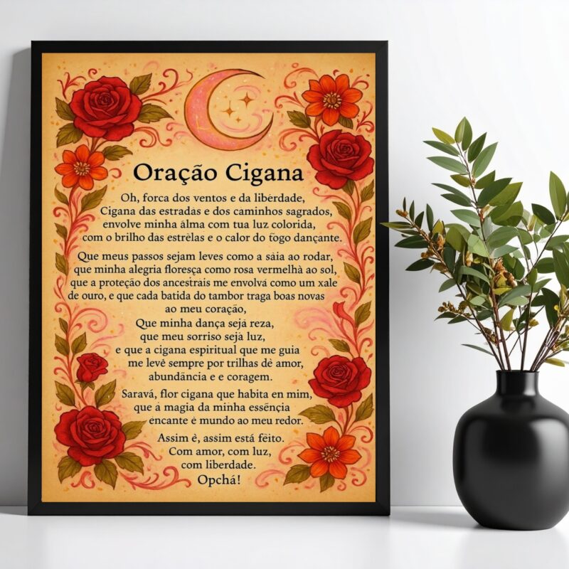 Quadro Decorativo Oração Cigana