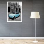 Quadro Decorativo Paris Carro Azul - 70x50 cm