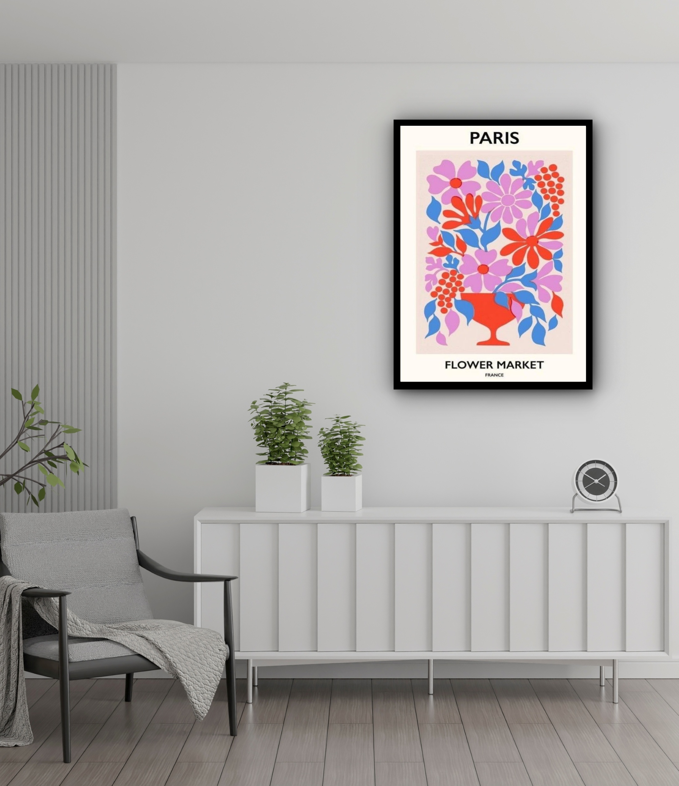 Quadro Decorativo Paris Flower Market - 70x50 cm