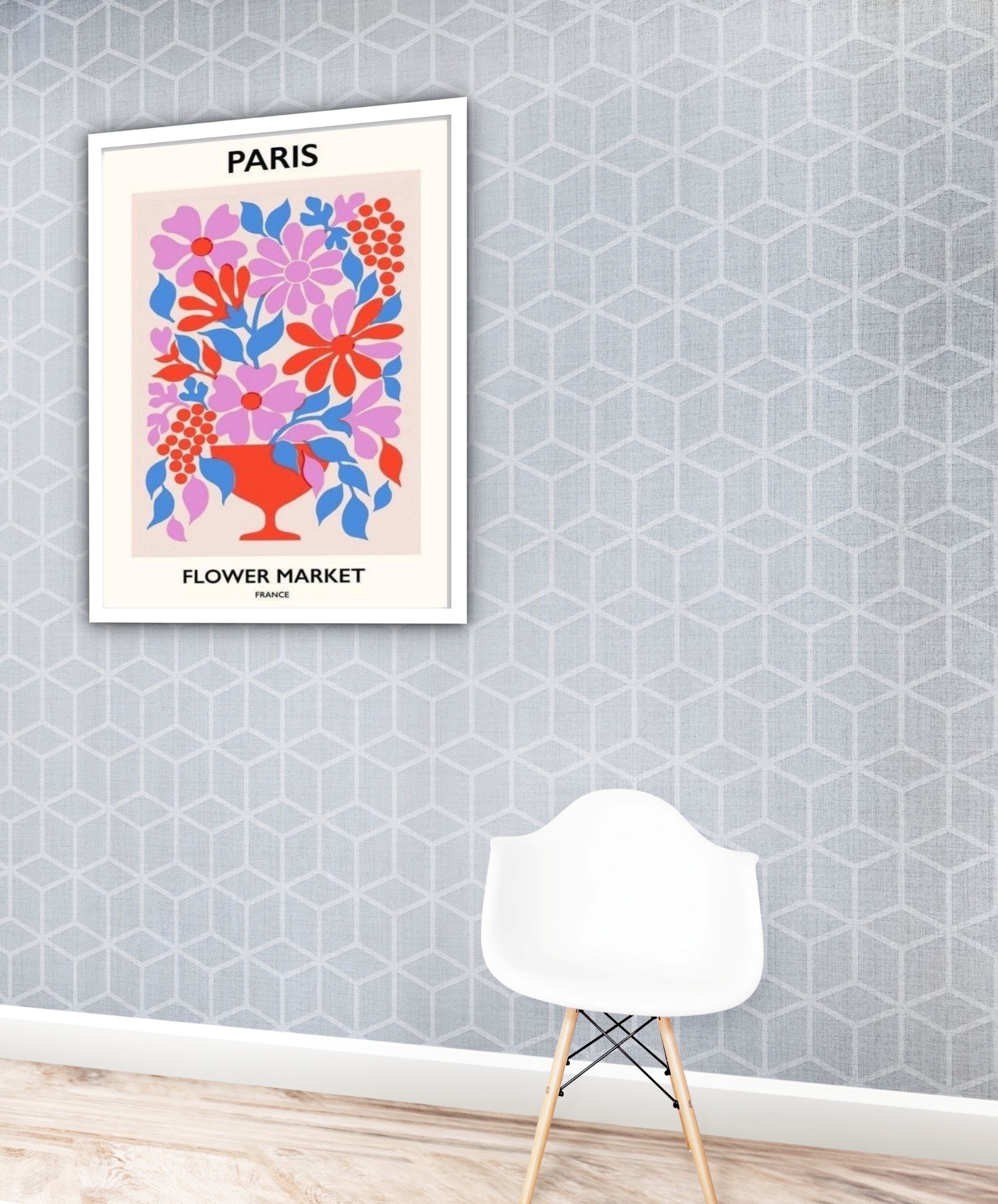 Quadro Decorativo Paris Flower Market - 70x50 cm