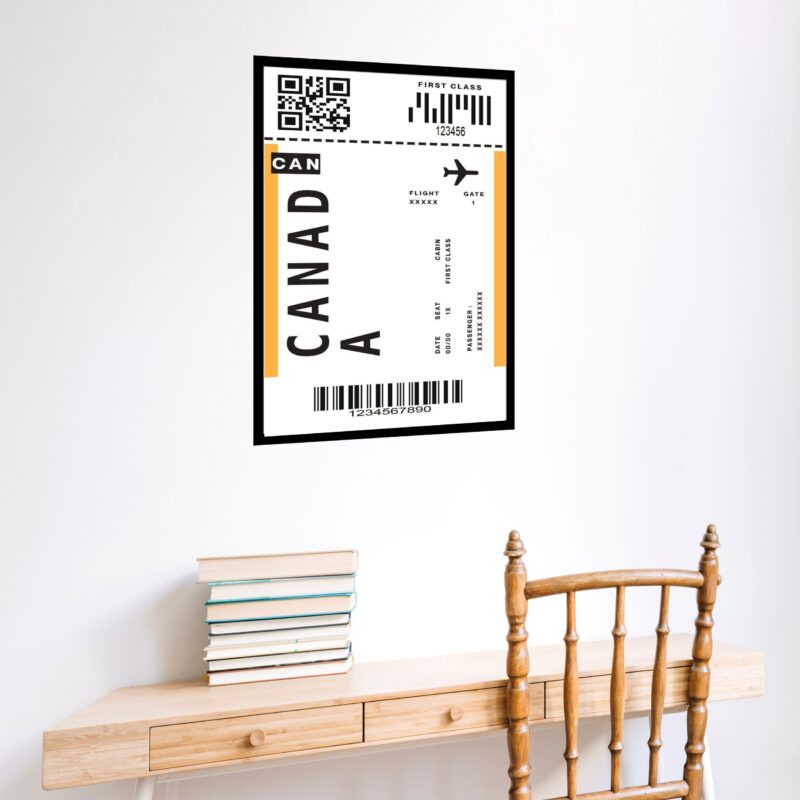 Quadro Decorativo Passagem Para Canada - 70x50 cm