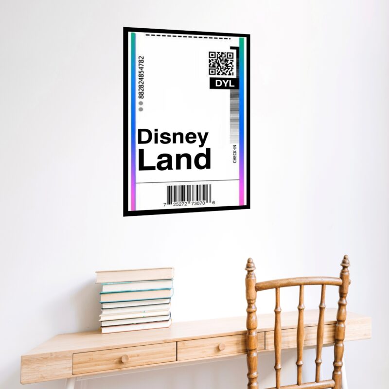 Quadro Decorativo Passagem Para Disney - 70x50 cm