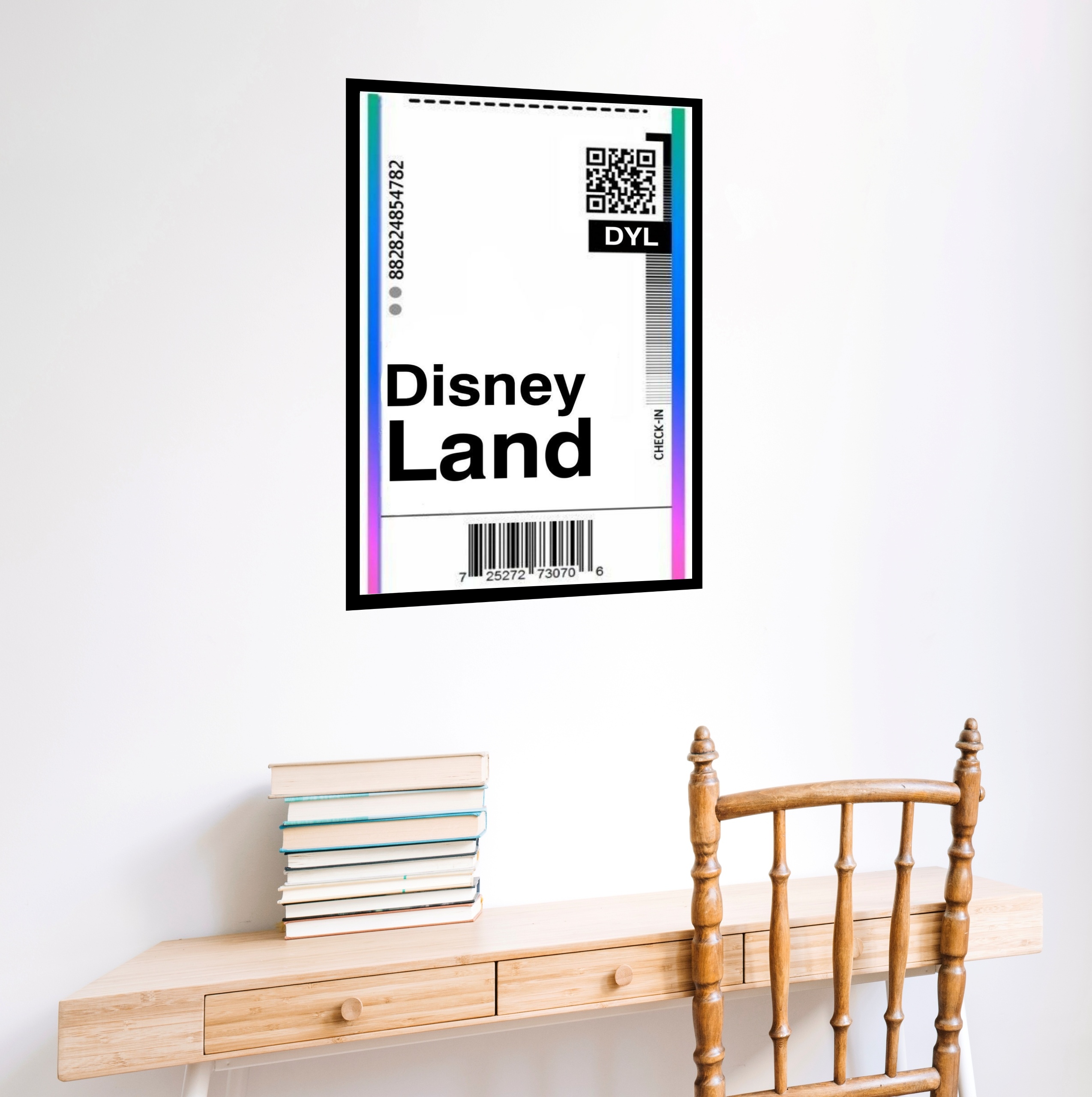 Quadro Decorativo Passagem Para Disney - 70x50 cm