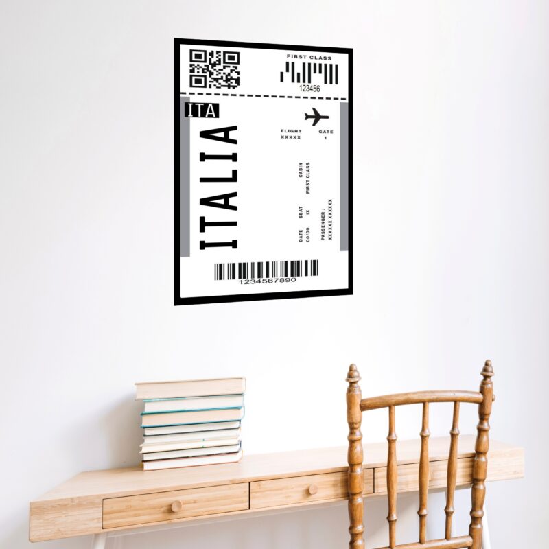 Quadro Decorativo Passagem Para Itália - 70x50 cm