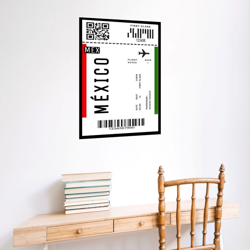Quadro Decorativo Passagem Para México - 70x50 cm