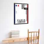 Quadro Decorativo Passagem Para Paris Bandeira - 70x50 cm