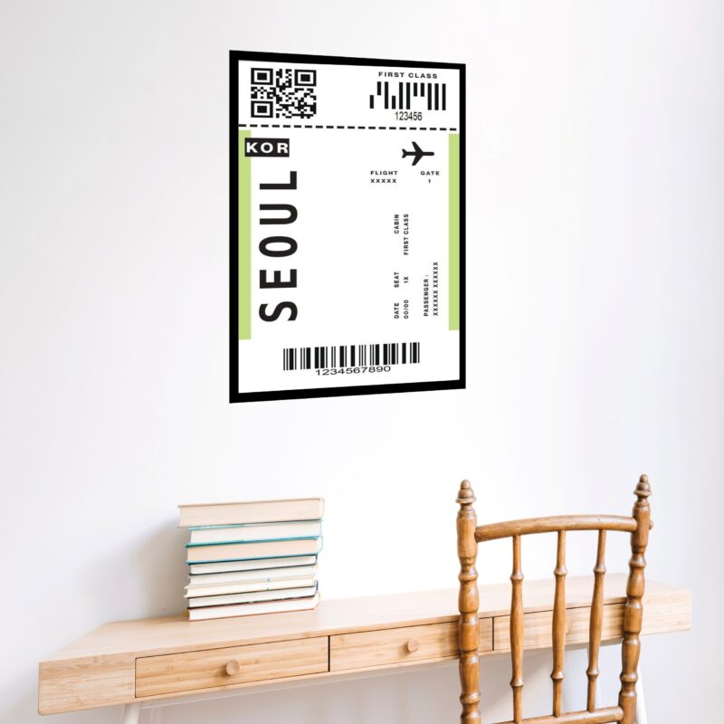Quadro Decorativo Passagem Para Seoul - 70x50 cm