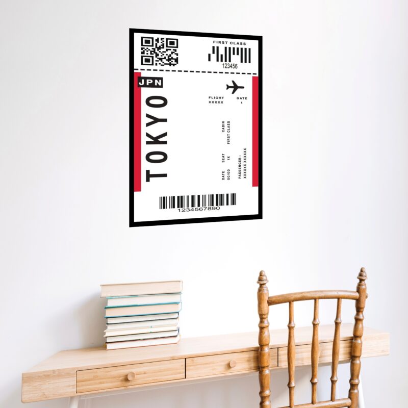 Quadro Decorativo Passagem Para Tokyo - 70x50 cm