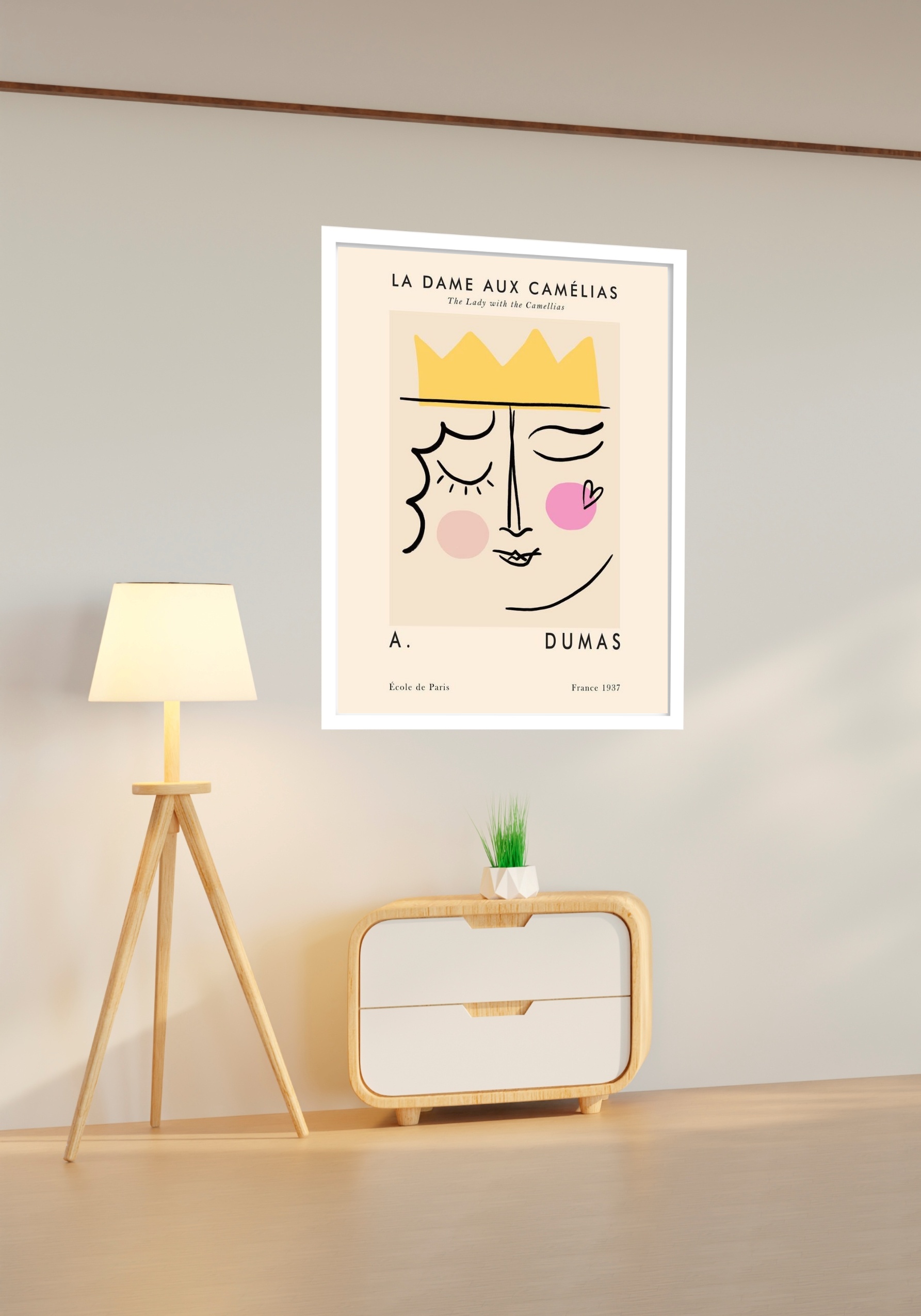 Quadro Decorativo Picasso Dama Baralho - 70x50 cm