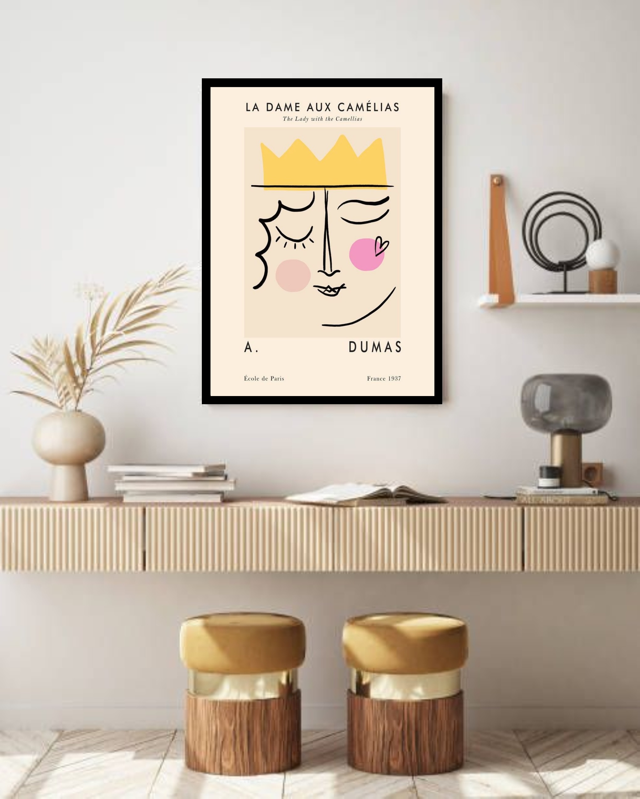 Quadro Decorativo Picasso Dama Baralho - 70x50 cm