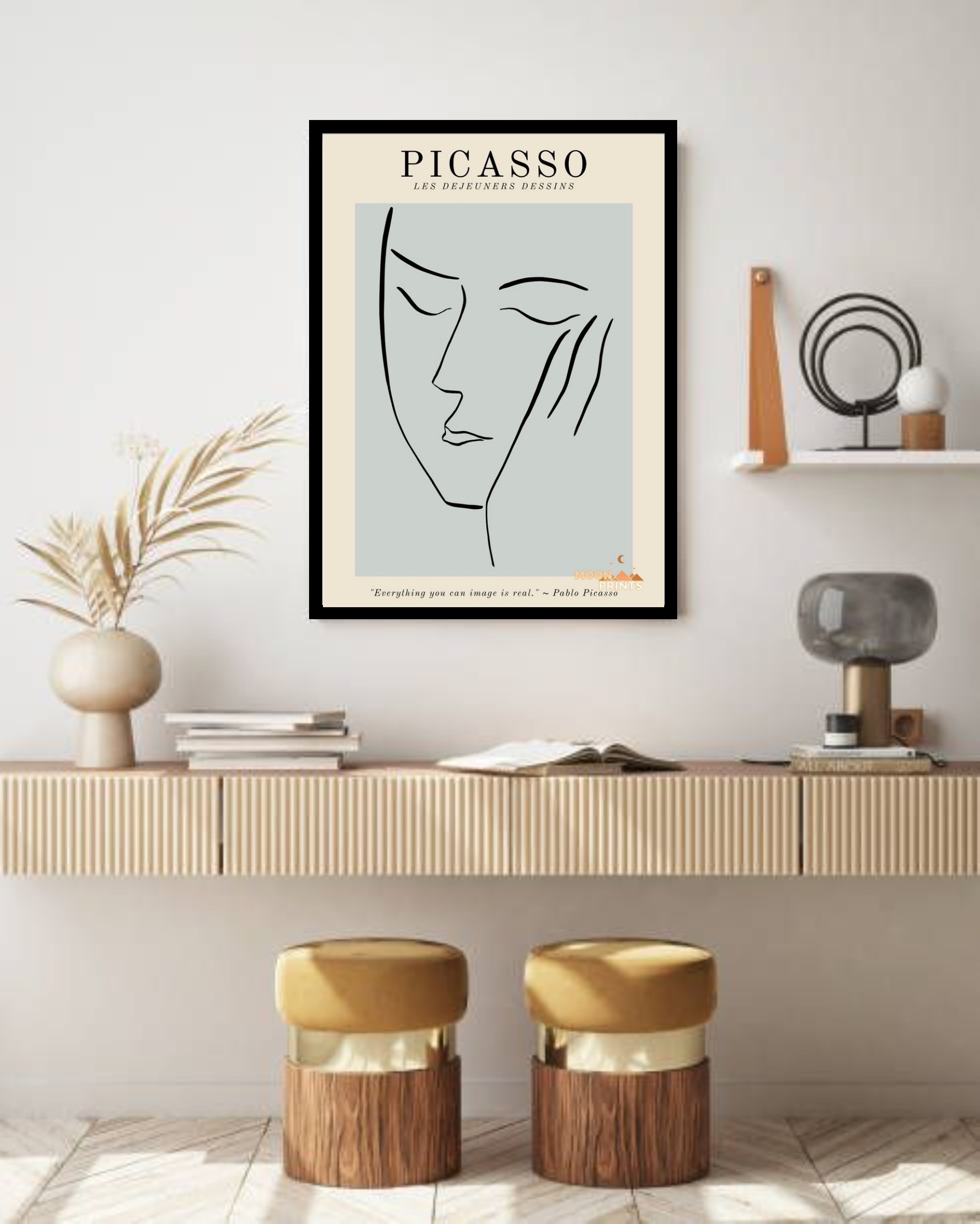 Quadro Decorativo Picasso Face Mulher - 70x50 cm