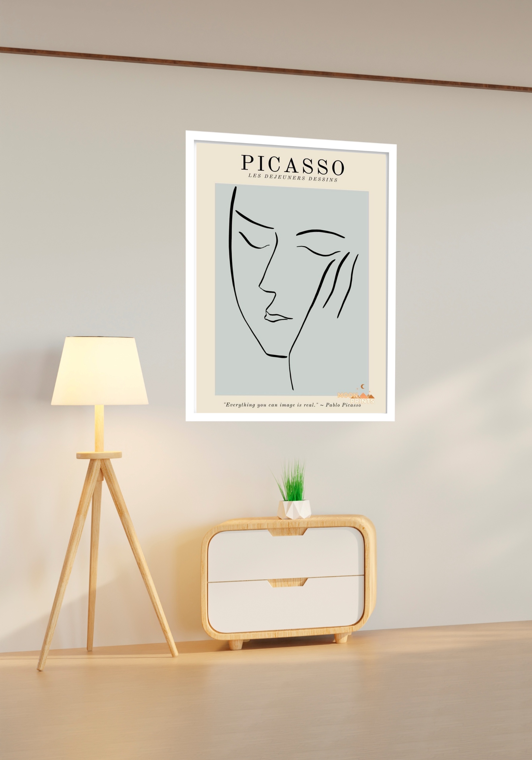 Quadro Decorativo Picasso Face Mulher - 70x50 cm