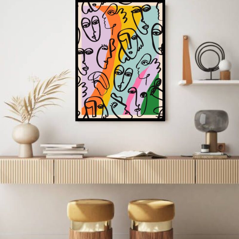 Quadro Decorativo Picasso Groundbreaking Faces - 70x50 cm