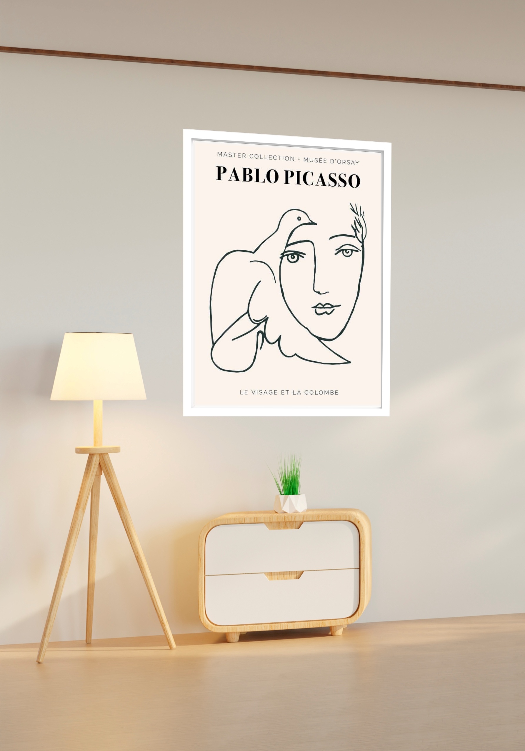 Quadro Decorativo Picasso Le Visage Et La Colombe -70x50cm