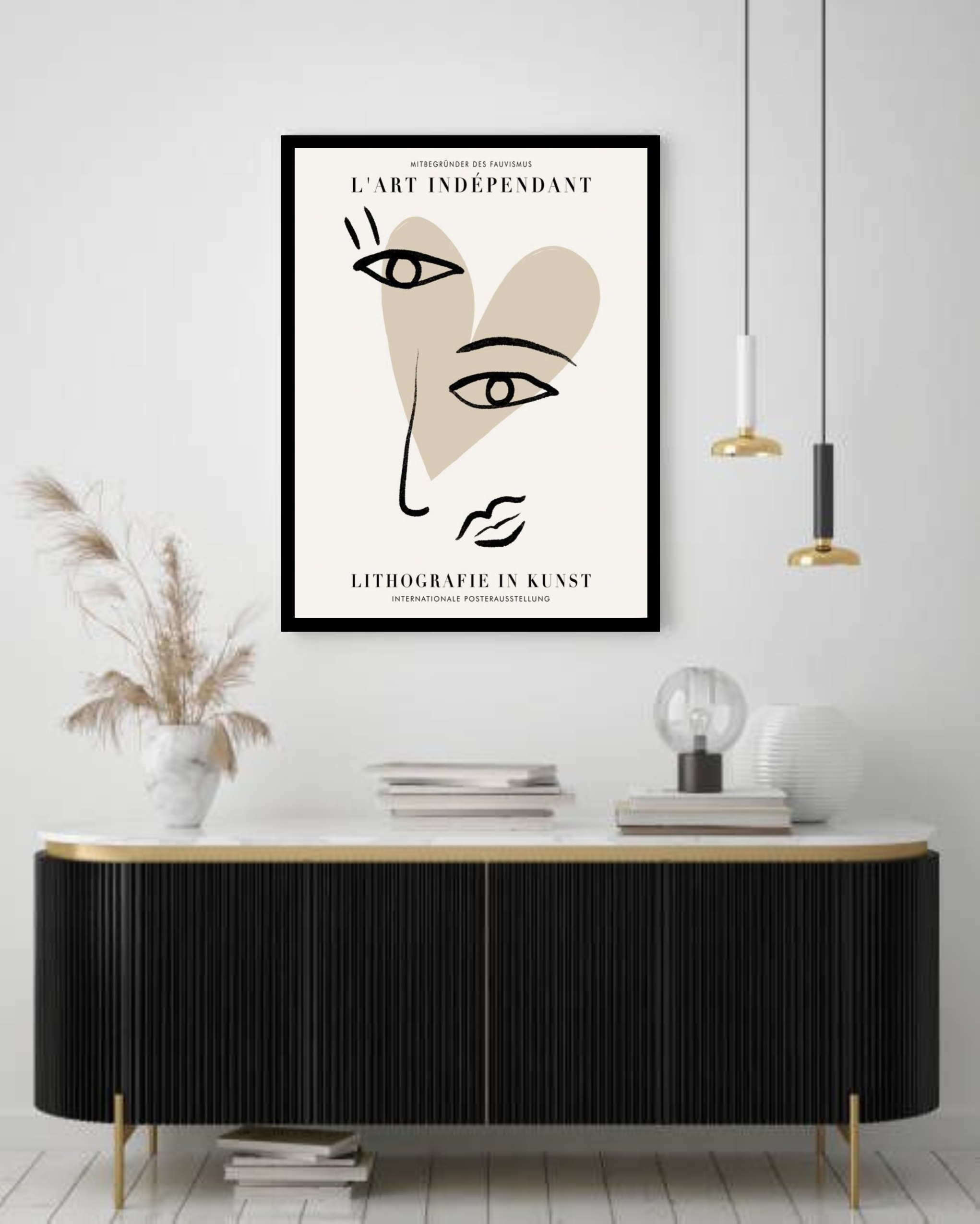 Quadro Decorativo Picasso Love Face - 70x50 cm