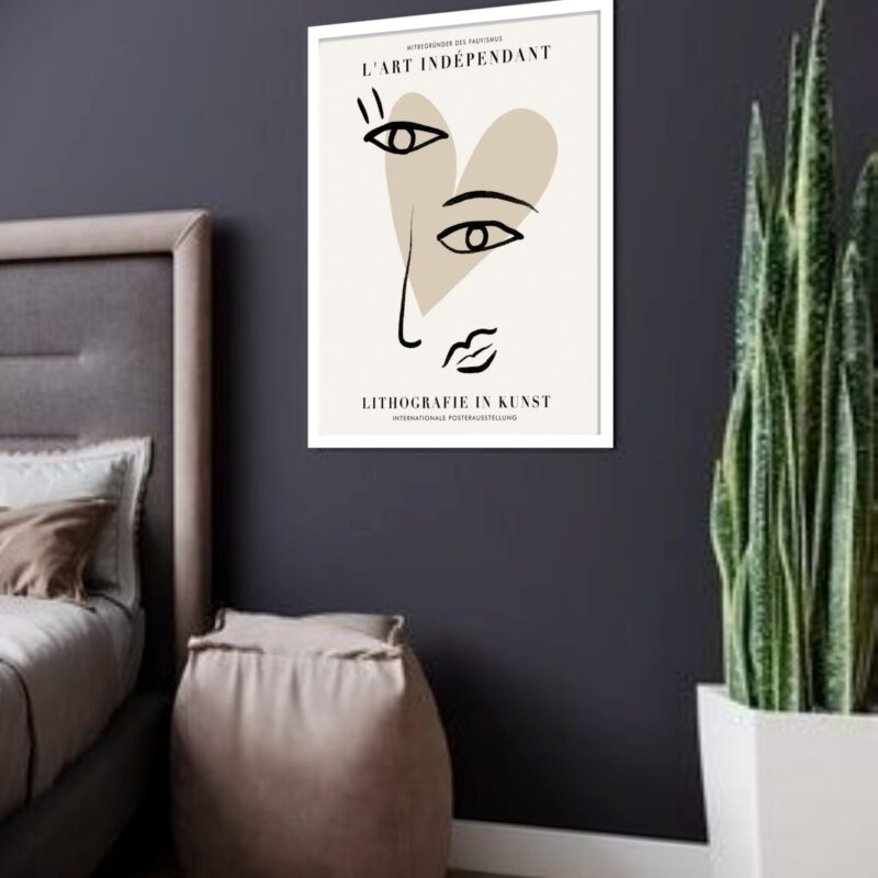 Quadro Decorativo Picasso Love Face - 70x50 cm