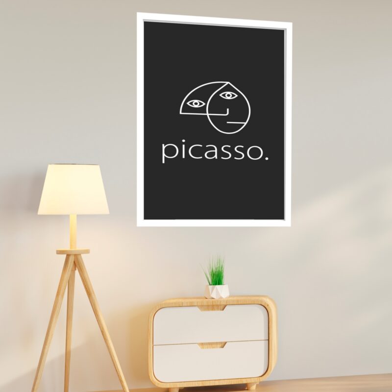 Quadro Decorativo Picasso Minimalista Preto - 70x50 cm