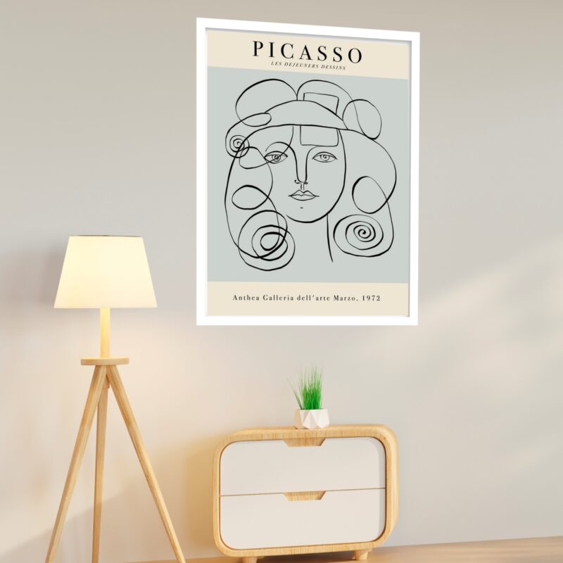 Quadro Decorativo Picasso Mulher Cachos - 70x50 cm