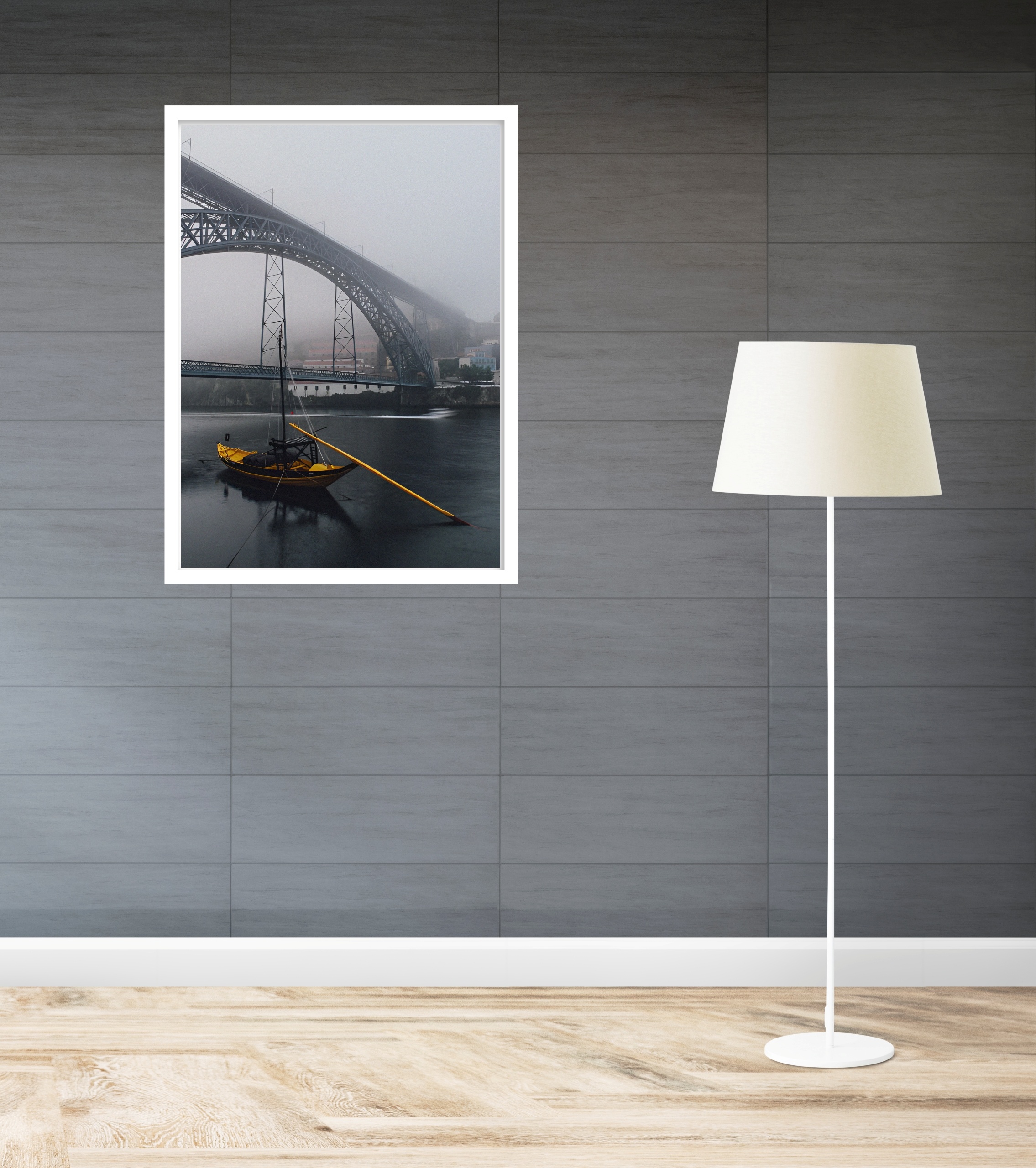 Quadro Decorativo Porto Portugal Barco Amarelo - 70x50 cm